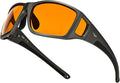 TIJN Sonia Red Sleep Glasses Orange Lens for Blue & Green Light Blocking,Dual AR Coating,Wraparound Frame for Gaming Screen