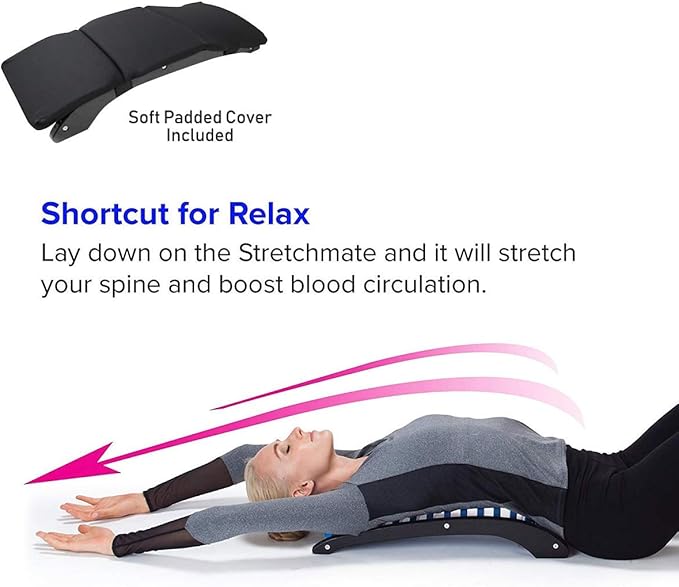 U.S. JACLEAN Orthopedic Back Stretching Support Stretch Mate for Back and Sciatica Pain with Cushion Pad