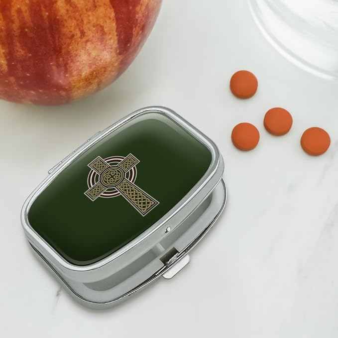 Celtic Christian Cross Irish Ireland Rectangle Pill Case Trinket Gift Box