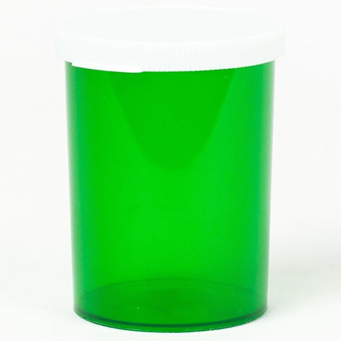 Five Star Supplies Snap Cap Plastic Pill Bottles - Easy Open Snap Cap - Pill Container Prescription Vial (Green, 30 DRAM 280 ct.)