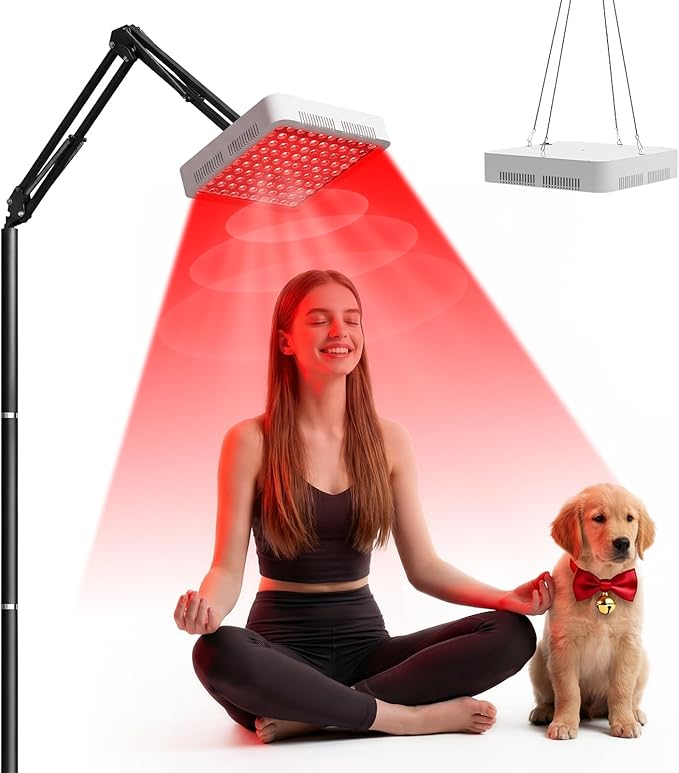 Red Light Therapy for Face Body, 660nm 850nm 940nm Infrared Light Therapy for Home Use, Dual Stand/Hanging Kit, Muscle Recovery & Skin Wellness LED Red Panel with Goggles & Mask, Ideal Gift for Women