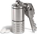 Cielo Pill Holders - Wide Dual Chamber Keychain Pill Holder, Made in USA, Stainless Steel Pill Keychain Container, Waterproof Pill Case, Compact & Customizable
