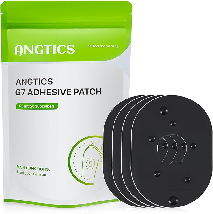 30Pcs Super Waterproof Dexcom G7 Adhesive Patches, Hypoallergenic & Sweaterproof CGM Sensor Patches, Glucose Monitor Patch Lasting for 10-15 Days, Sensor is Not Included (Black)