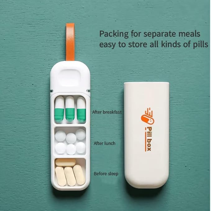 Daily Pill Organizer, MUQINGWAN Pill Box and Easy to Carry Convenient Pill. Vitamins. Fish Oil. Calcium Tablets. Supplement The Pill Tissue
