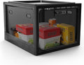 SANIDIKA Lock Box with Metal Combination Locker - Lockable Box for Locking Food Snack Container,Locked Medicine Cabinet,Medication Lockbox,Black-Translucent,11.9 * 9.3 * 7.6 Inches