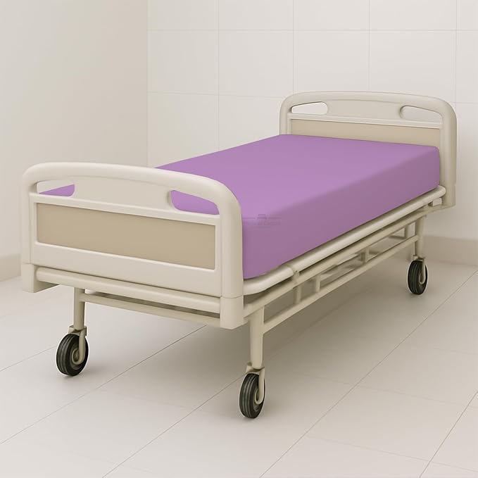 6 Pack Fitted Hospital Bed Sheets - Soft Microfiber Hospital Fitted Sheet - Hospital Bed Fitted Sheets (Lavender, 36" x 84" x 12")