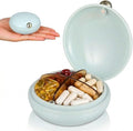 Travel Pill Organizer, 4 Compartments Portable Pill Case, Daily Medicine Box for Large Vitamins, Moisture Proof Fish Oil Holder, Business Trip Essentials (Blue)