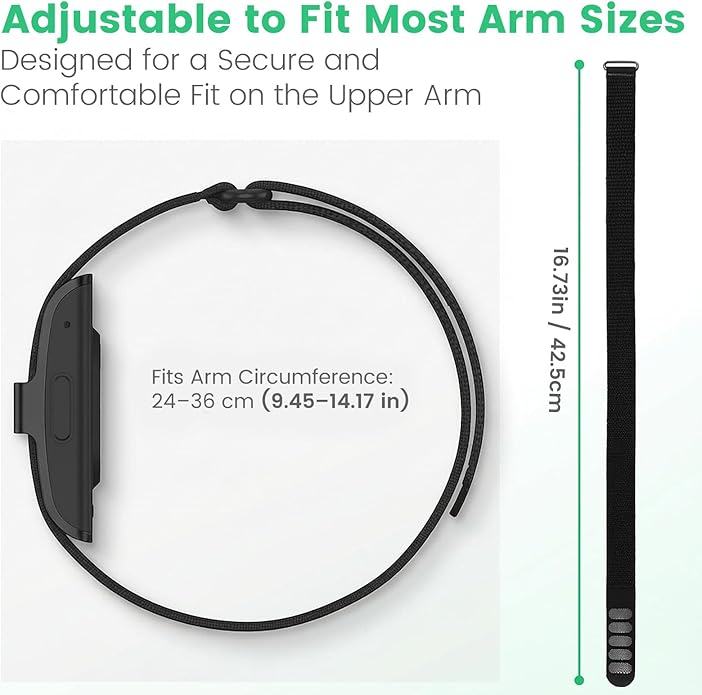 Nylon Bicep Armband Compatible with Hume Health Band, Adjustable Breathable Upper Arm Band for Men and Women