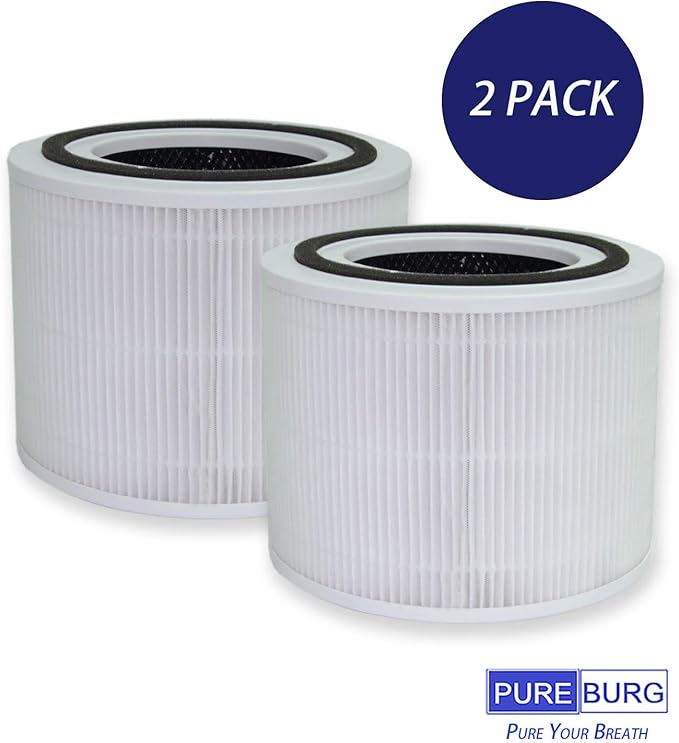 PUREBURG Replacement Filter Compatible with MaxLite AP215SF1 & AP215SF2 Air Purifiers, 2-Pack H13 HEPA Activated Carbon 3-Stage Filtration