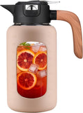 84 oz/2.5 Liter Glass Pitcher with Lid and Handle, Glass Carafe/Jug for Hot/Cold Water, Large Iced Tea Pitcher for Coffee, Juice and Homemade Beverage