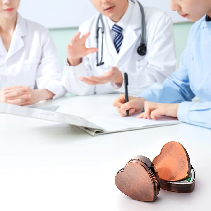Simple Metal Portable Mini Medicine Box Storage Case (Antique Copper)