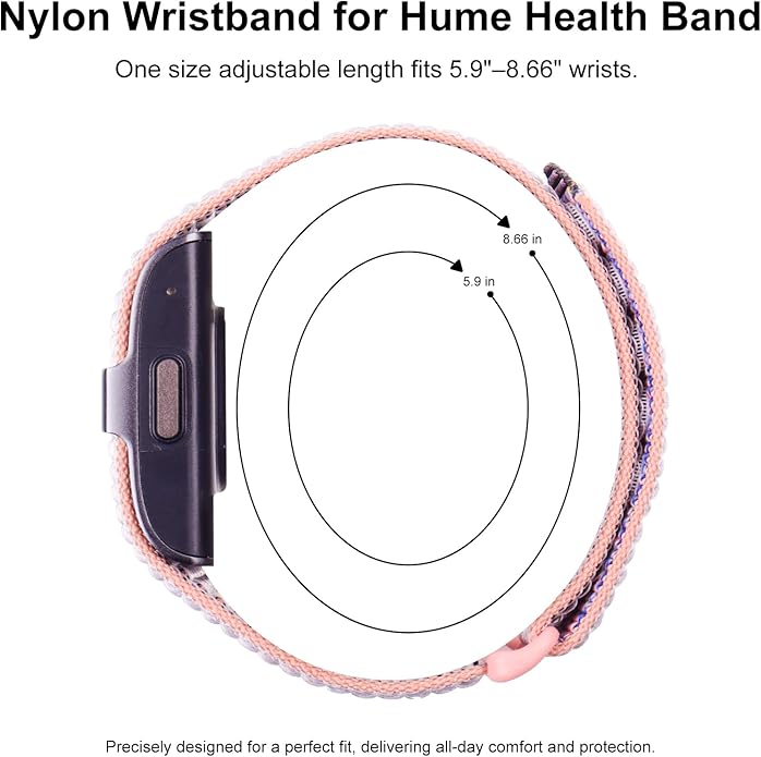 Nylon Loop Sport Replacement Bands Compatible with Hume Health Band, Soft Breathable Adjustable Wrist Band for Hume Band Replacement Strap Wristband for Fitness Tracker Women Men