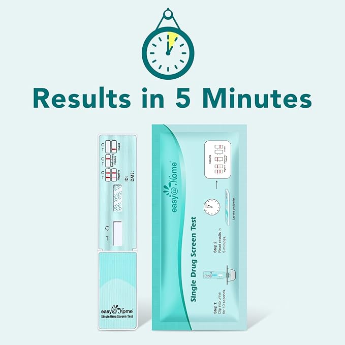 Easy@Home Marijuana Drug Test Kit for Urine - THC Tests for Home Use (10 Pack), Weed Detox Testing Kits with 50 ng/ml Cutoff Level, #EDTH-114