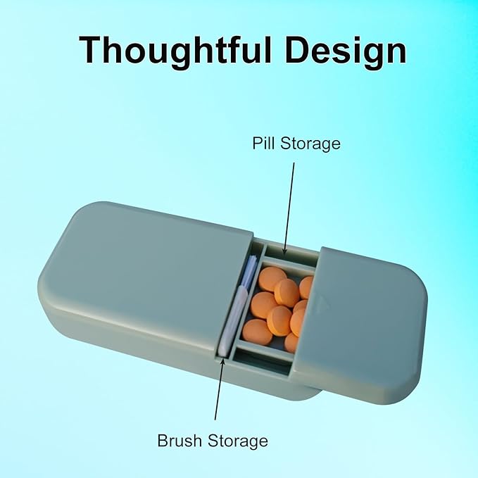 Pill Cutter for Cutting Multiple Pills, Pill Cutter for Large, Small and Tiny Pills 1/2 1/3 1/4, with Centering Device, Crusher, Brush and Storage Box
