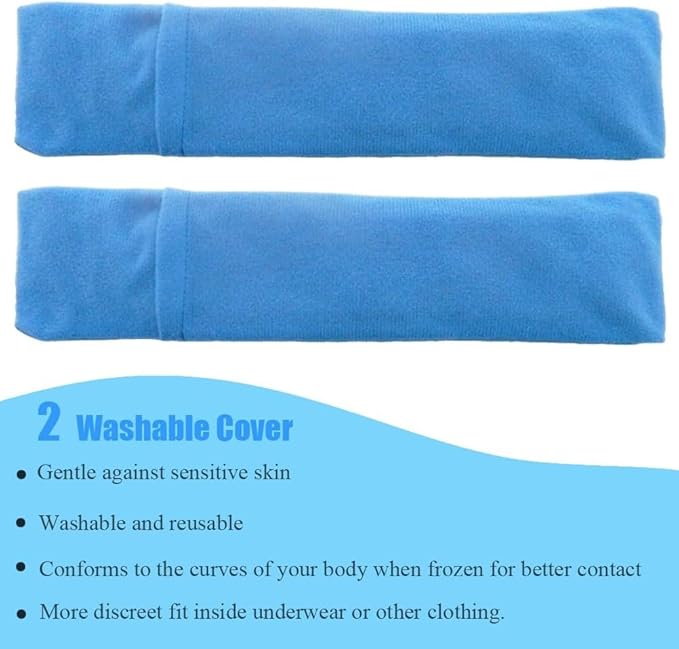 Perineal Cooling Pad for Postpartum Recovery, Extra Durable Gel Cold Packs for Hemorrhoids & C-Section Relief, 2 Reusable Ice Packs & 2 Washable Covers, New Mom Gift