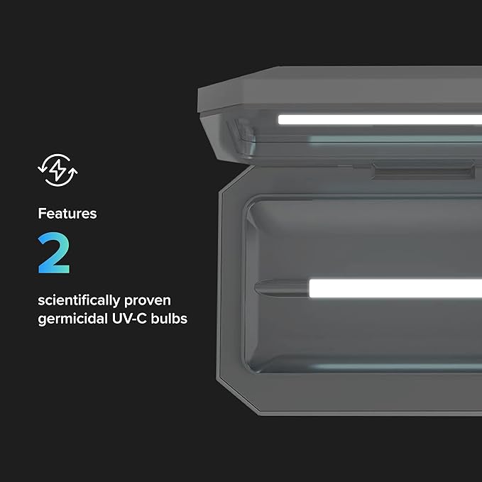 PhoneSoap Basic Cell Phone UV Light Sanitizer Box | Patented and Clinically Proven 360 Degree UV Light Sanitizer | (Black)