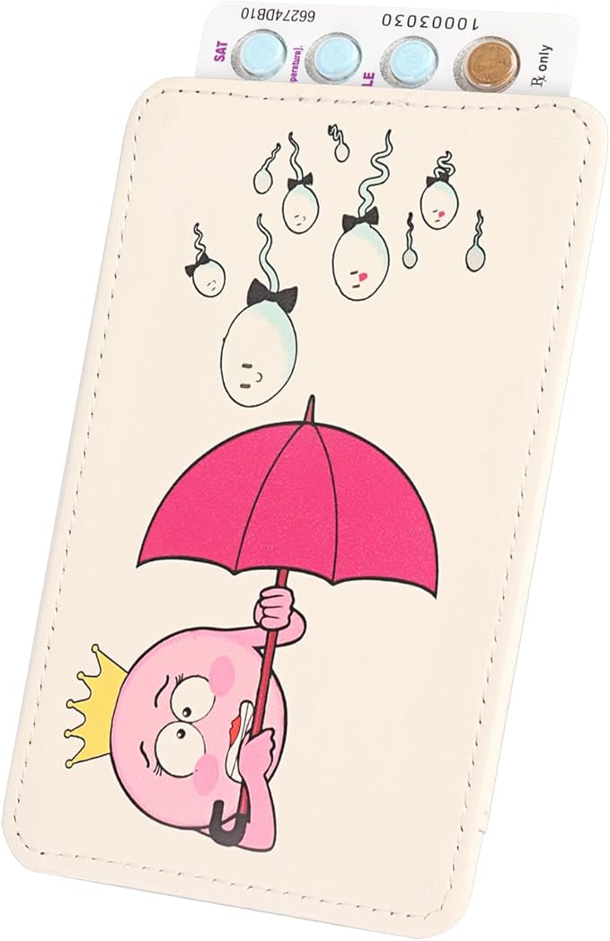 Primo Lines Discreet Birth Control Pill Case Holder, 4.4x3IN Compact Organizer Sleeve, Fits Standard Pill Packs, Portable and Stylish Protection