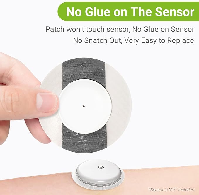 Libre 2 Sensor Covers Waterproof- Adhesive Patches for Freestyle Libre Sensors (40PCS), 2 Hardshell Cover, Sweatproof, Breathable Latex-Free and Hypoallergenic Black