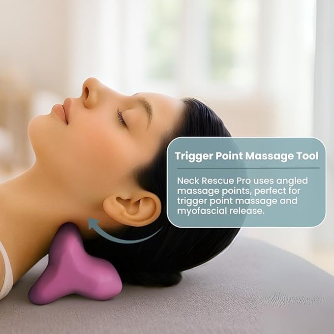 100% Silicone – Occipital Release Tool – Trigger Point Neck Massager for Neck Pain Relief – Flexible Silicone Bends to Relieve Deep Muscle Tension Without The Discomfort of Hard Plastic