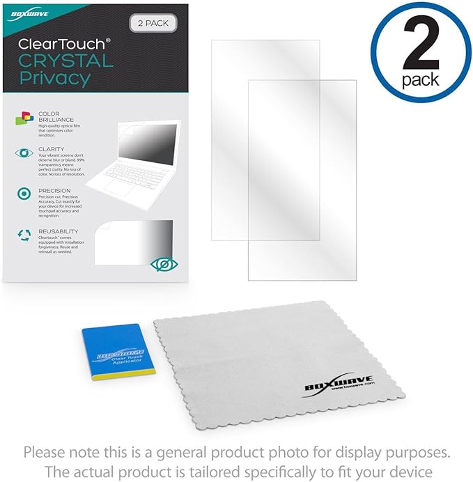 BoxWave Screen Protector Compatible with Skylight Calendar (15 inch) - ClearTouch Crystal Privacy (2-Pack), Privacy Screen Protector Flexible Film Clear