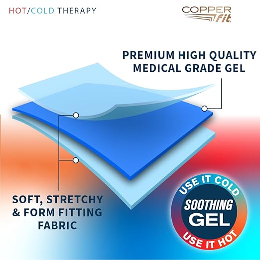 Copper Fit 360 Freeze Compression Sleeve – Cold/Hot Therapy - Flexible 360 Coverage for Knee, Elbow, Ankle, Wrist, Hamstring and Calf (Small/Medium)