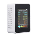CO2 Monitor, Indoor Air Quality Meters Portable Carbon Dioxide Detector, LCD Backlight Screen CO2 TVOC HCHO PM2.5 PM10 Tester with Alarm Clock, for Home, RV, Grow Tents (White)