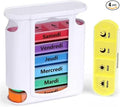 Weekly Stackable Pill Organizer, 4 Times A Day Pill Organizer Box Morning, Noon, Evening, and Bedtime,7 Stackable Compartments，White casing