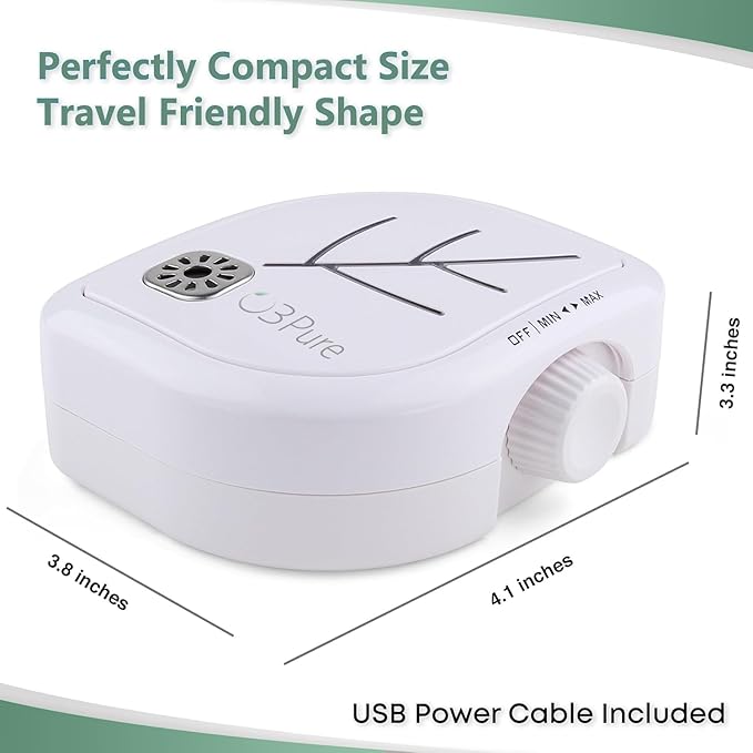 O3 Pure Leaf Wall Plug-In Air Purifier - Room Deodorizer & Mini Adjustable Ozone Generator and Ionizer - The Perfect Air Freshener for the Office, Bedroom, Kitchen, Smoke, Dust or your Cats and Dogs