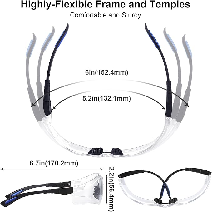 xaegistac Shooting Glasses Anti-fog Shooting Range Eye Protection, Adjustable Safety Glasses with Zipper Hard Case