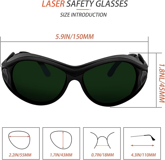 2-Pack IPL Laser Safety Glasses 190nm-2000nm, Tanning Goggles for Tanning Beds, UV Protective Eyewear for Laser Hair Removal, Red Light Therapy & Cosmetology Operators