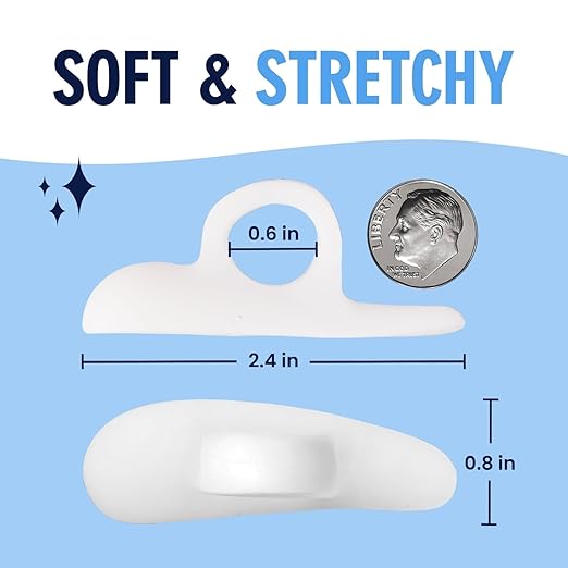 Dr. Frederick's Original Hammer Toe Corrector Gels - 2 Pairs - All-Day Relief for Crooked & Overlapping Toes - Soft Cushioning - Symptomatic Support for Toe Alignment - White - 1 Loop Design