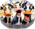This Portable Funny Cartoon Cow Pattern 4 Compartment Pill Box Can Be Placed in A Pocket Or Wallet to Store Vitamins, Medicines Health Supplements Other Medications.