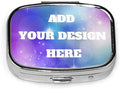 Custom Personalized Pill Case Storage for Pocket, Purse and Travel, Create Your Own Three Compartment Pill Box, Square Size 2 Inch