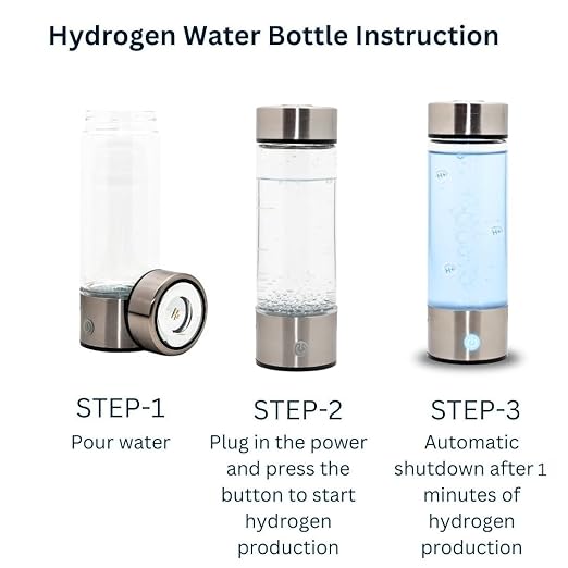OU Hydrogen Water Bottle, Portable Hydrogen Water Ionizer Machine, Hydrogen Water Generator, Plug-in Powered Hydrogen Rich Water Glass Health Cup for Home Travel (Hydrogen Bottle only)