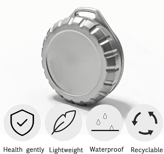 Titanium Waterproof Pill Case Travel Pill Organizer Bottle EDC Capsule Container Portable Pocket Metal Box with Chain for Camping, Hiking, Fishing, Magnetic Polishing