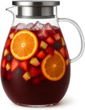 3L Extra Large Glass Pitcher Water Jug – Borosilicate Glass Beverage Dispenser for Sangria, Fruit Punch, and Iced Tea, Ideal for Parties and Holiday Gatherings