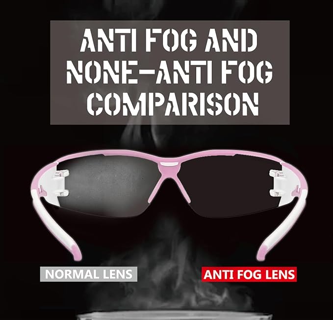 HTS HUNTERSKY Super Flexible Lightweight Anti Fog Wrap-Around U6 Clear Shooting Safety Glasses with ANSI Z87.1 Scratch Resist