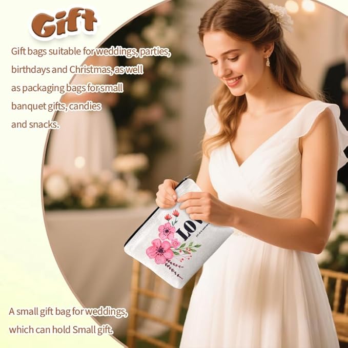 Engagement Wedding Party Makeup Bags Celebrate Bridal Shower Toiletry Bag Friends Bridesmaid Gifts from Bride Marriage Favor Bags Pouch Newlywed Supplies Greeting Bag for Wedding Guest Souvenir Gifts