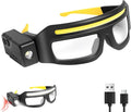 LED Rechargeable Headlight Glasses with Motion Sensor & Touch Control 5 Modes USB C Light Up Glasses Lighted Eyewear