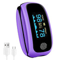 Rechargeable Pulse Oximeter, oximeter with Respiratory, Respiration Rate Monitor, SpO2 PI Monitoring Devices, oxygen monitor fingertip for Sports Aviation Use Only (Purple)