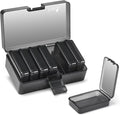 Fullicon Small Pill Organizer for Purse, Daily Travel Medicine Pill Case, Weekly 7 Day Daily Pill Box, Pocket Pharmacy Pill Container Dispenser Holder with Labels for Supplement and Vitamins (Black)