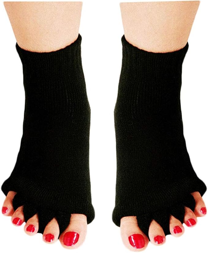 Women Toe Separator Socks Toeless Foot Alignment Socks for Yoga GYM Massage Pain Relief Improves Circulation Stretchy