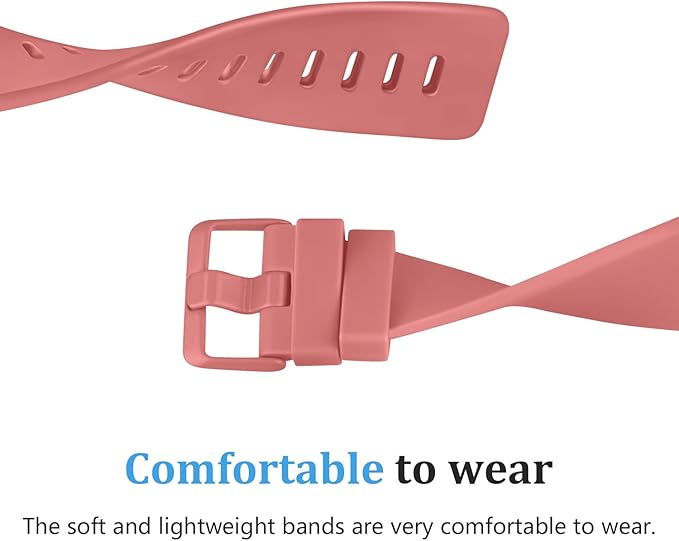 Mugust Sport Bands Compatible with Fitbit Versa 2 / Fitbit Versa/Versa Lite/Versa SE, Classic Soft Silicone Replacement Wristbands Straps for Fitbit Versa 2 Smart Watch Women Men (Small,Coral Red)