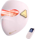 4D Red Light Therapy for Face, 4 Modes & 4000mAh Rechargeable Remote, LED Face Mask Light Therapy - Infrared & Red Light Mask, iQLED 5X Energy for Wrinkle & Acne Reduction, Timing Home & Travel