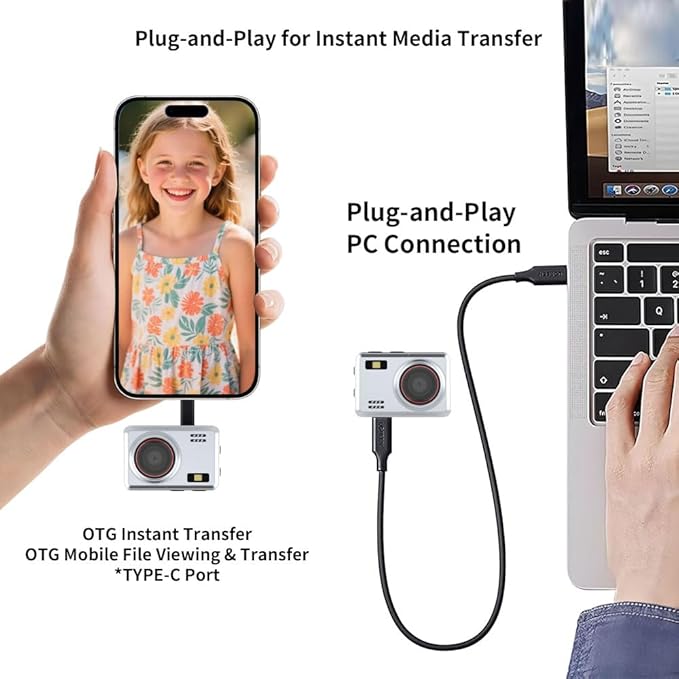 Retro Mini Digital Camera 1080P HD Video Recorder，Portable Keychain Video Camera with 32GB Card,and 0.96”IPS Screen,Ultra-Portable Tiny Camera for Travel Photography/Vlog/Night Shots (Gunmetal)