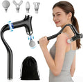 2-in-1 Detachable Back Massager Deep Tissue,12-Speed Percussion Handheld Massage Gun with Ergonomic Extension Handle, 8mm Stroke Muscle Massagers with LCD Display & 4 Heads,Gift for Men Women