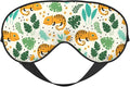 Cute Chameleons and Tropical Leaves Sleep Mask Eye Mask with Adjustable Strap Eye Sleep Shade Cover Blocks Light for Women Men Airplane Travel Nap