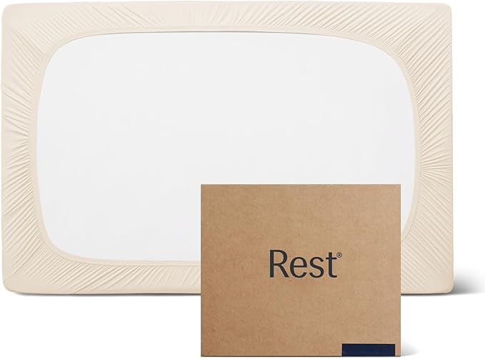REST® Evercool®+ Fitted Sheet, Twin XL Size, Snow Ivory, 13" Deep (up to 15’’), Breathable Bedding for Hot Sleeper and Night Sweats, Bed Sheet with Ionic+ Self-Cleaning Silver Yarn for Sensitive Skin