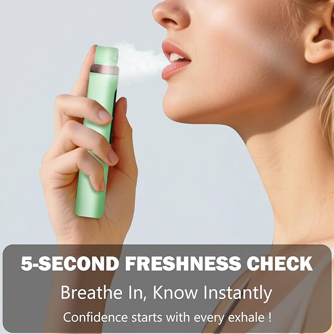 Smart Bad Breath Tester - Hygienic pop-up Probe, Portable Bad Breath Tester with SGS lab-Grade Accuracy MEMS Sensor, 4 Levels of Odour Analysis and Intelligent Social Distance Guidance