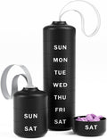 Betife Cute Pill Organizer, Cute Weekly Pill Box for Travel, Cute Daily Pill Case 7 Day, with 7 Large Stackable Compartments, Sturdy ABS Pill Holder for Vitamin Supplement Medicine (Black)